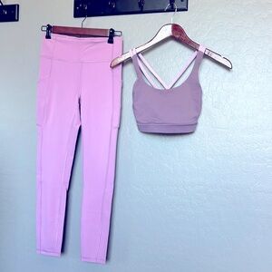Size 6 - like New. - worn once - lululemon light purple w sports bra